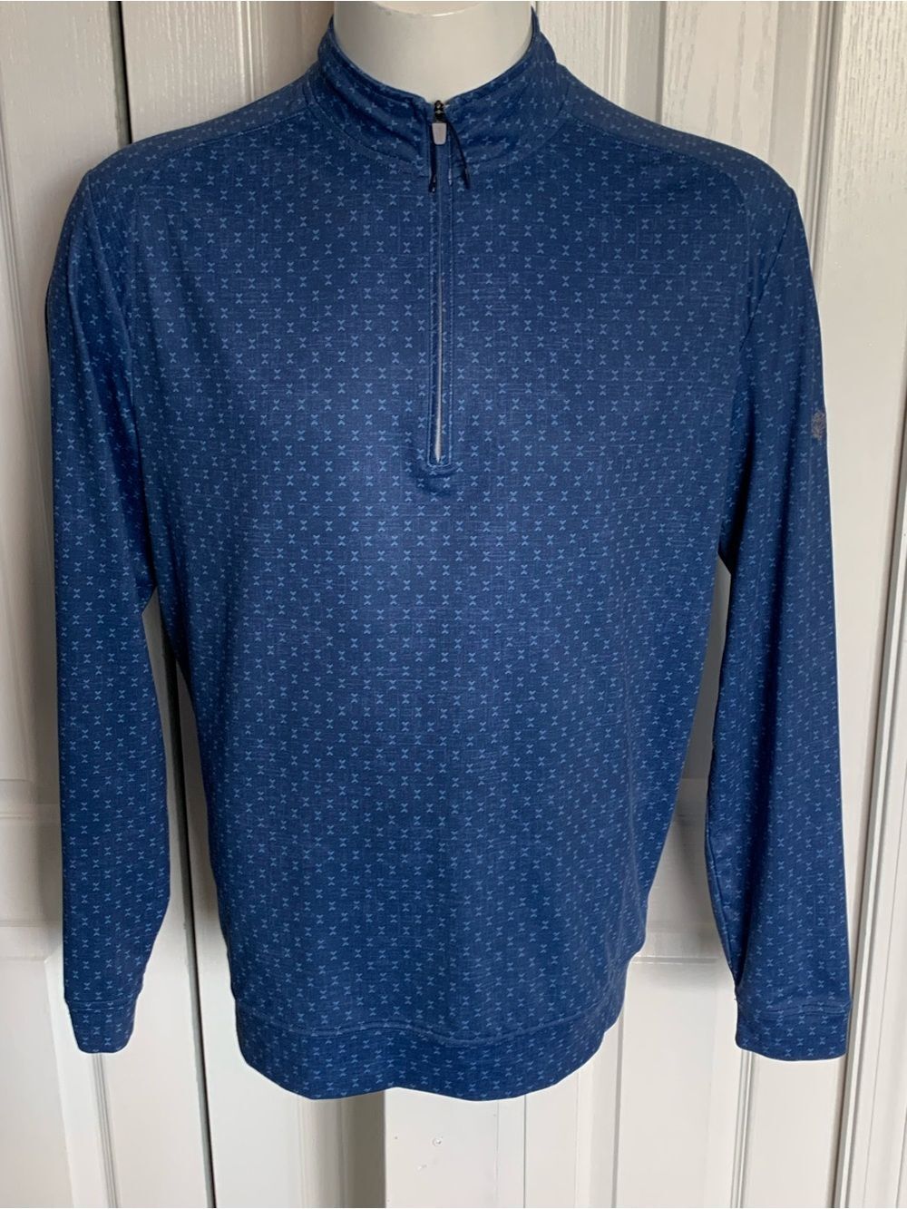 Men's Jonnie-O Blue Quarter-Zip Performance Sweater
